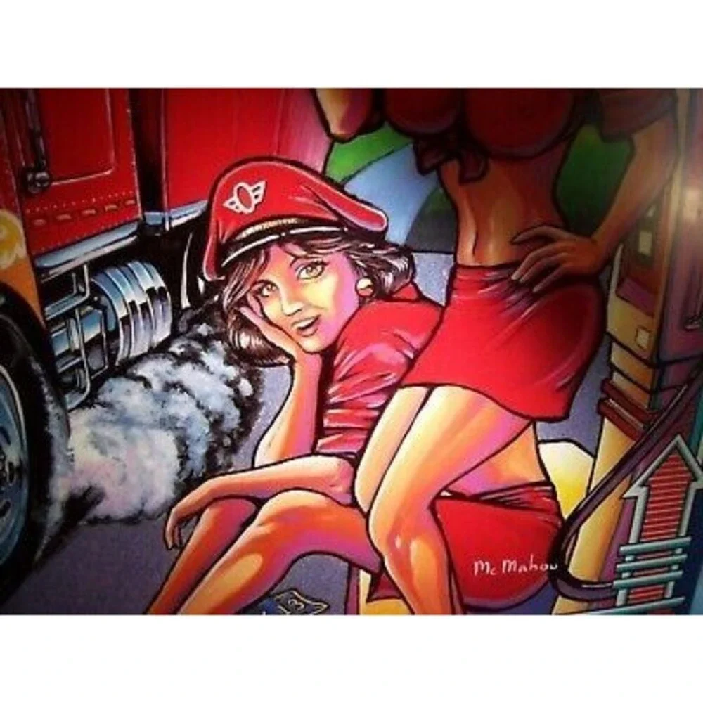 Bally Truck Stop Pinball TRANSLITE Original NOS Game Artwork Big Rig Trucking